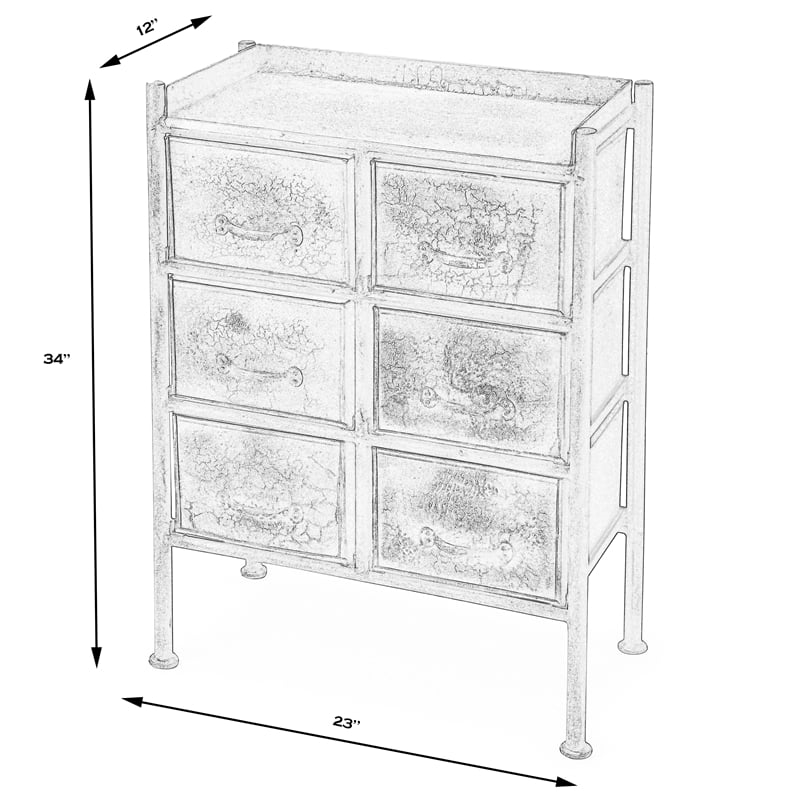 Beaumont Lane 6-Drawer Contemporary Iron Metal Chest in Antique Bronze