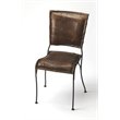 Beaumont Lane Leather Dining Side Chair in Dark Brown