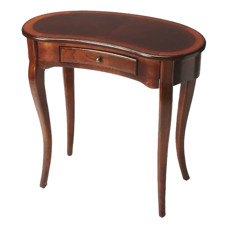 Beaumont Lane MDF Dark Brown Writing Desk Kidney Distressed 30