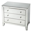 Beaumont Lane 3-Drawer Contemporary Glass Mirrored Accent Chest in Clear