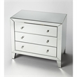 Beaumont Lane 3-Drawer Contemporary Glass Mirrored Accent Chest in Clear