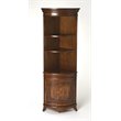 Beaumont Lane 3 Shelf Corner Bookcase in Warm Olive Ash Burl