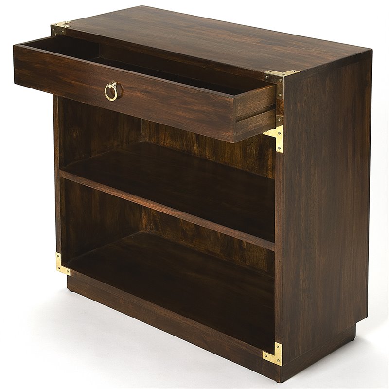 Beaumont Lane 2 Shelf Bookcase in Brown and Gold
