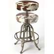 Beaumont Lane Adjustable Bar Stool in Brown and Silver