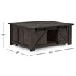 Beaumont Lane Pine and Metal Weathered Espresso Coffee Table Rectangular Lift-Top 50