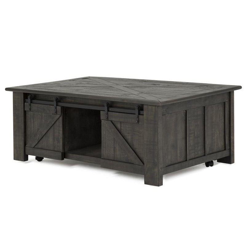 Beaumont Lane Pine and Metal Weathered Espresso Coffee Table Rectangular Lift-Top 50