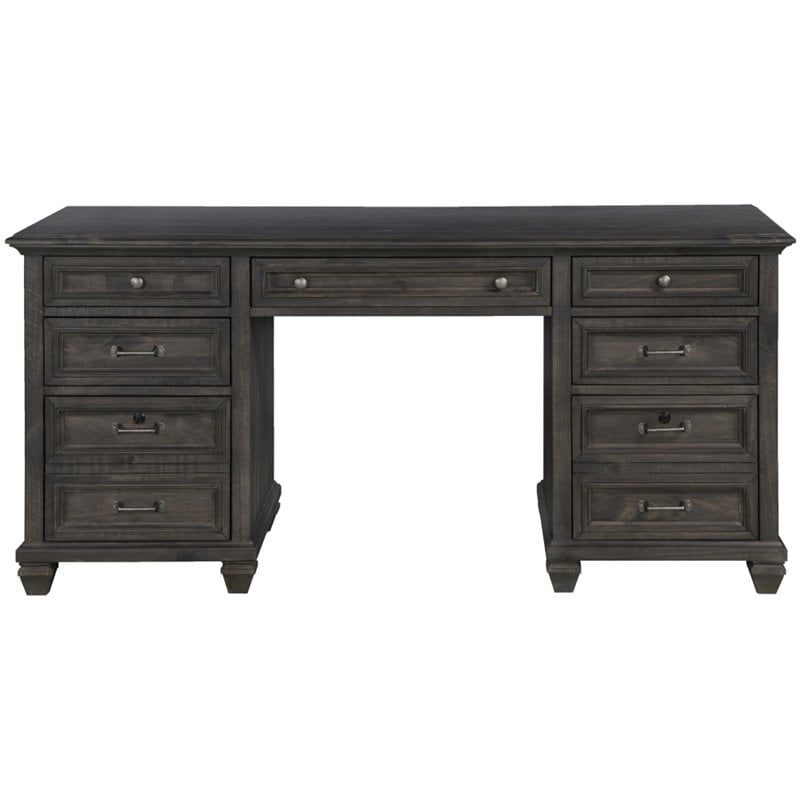 Beaumont Lane Executive Desk in Weathered Charcoal