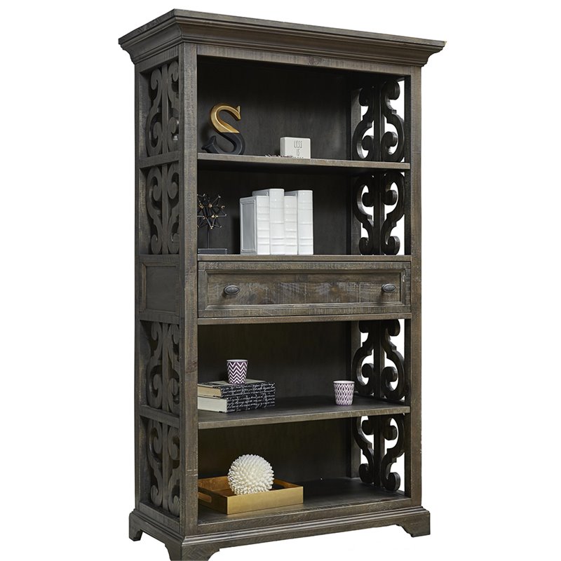 Beaumont Lane 4 Shelf Bookcase in Weathered Peppercorn