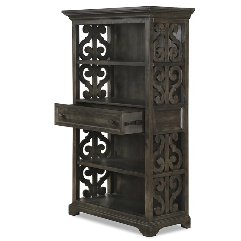 Beaumont Lane 4 Shelf Bookcase in Weathered Peppercorn