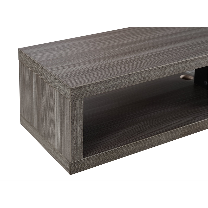 Beaumont Lane Laminate Gray Media Console Wall Mounted 48