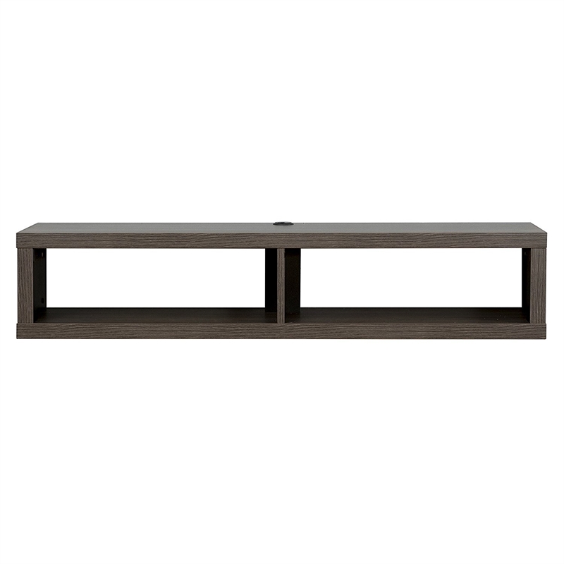 Beaumont Lane Laminate Gray Media Console Wall Mounted 48