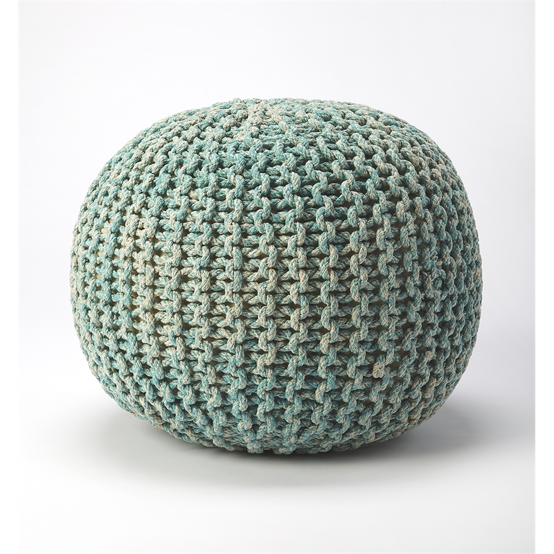 Beaumont Lane Comfort Seating Woven Pouffe in Green