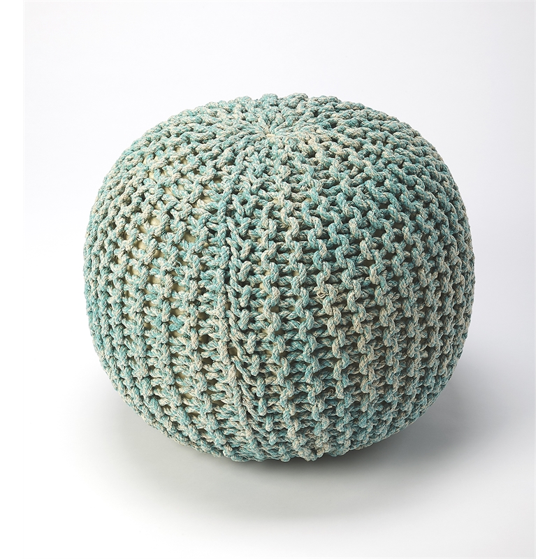Beaumont Lane Comfort Seating Woven Pouffe in Green
