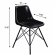 Beaumont Lane Metropolitan Living Leather Side Chair in Black