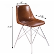 Beaumont Lane Metropolitan Living Leather Side Chair in Light Brown