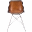 Beaumont Lane Metropolitan Living Leather Side Chair in Light Brown