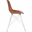 Beaumont Lane Metropolitan Living Leather Side Chair in Light Brown