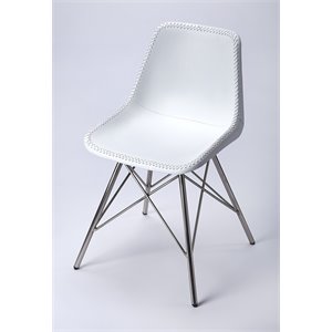 Beaumont Lane Metropolitan Living Leather Side Chair in White