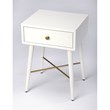 Beaumont Lane Metropolitan Living End Table in White and Gold