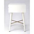 Beaumont Lane Metropolitan Living End Table in White and Gold