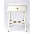 Beaumont Lane Metropolitan Living End Table in White and Gold