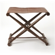 Beaumont Lane Metropolitan Living Leather Folding Stool in Brown