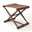 Beaumont Lane Metropolitan Living Leather Folding Stool in Brown