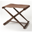 Beaumont Lane Metropolitan Living Leather Folding Stool in Brown