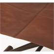 Beaumont Lane Metropolitan Living Leather Folding Stool in Brown