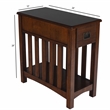 Beaumont Lane Rubberwood Brown Chairside Table Rectangular