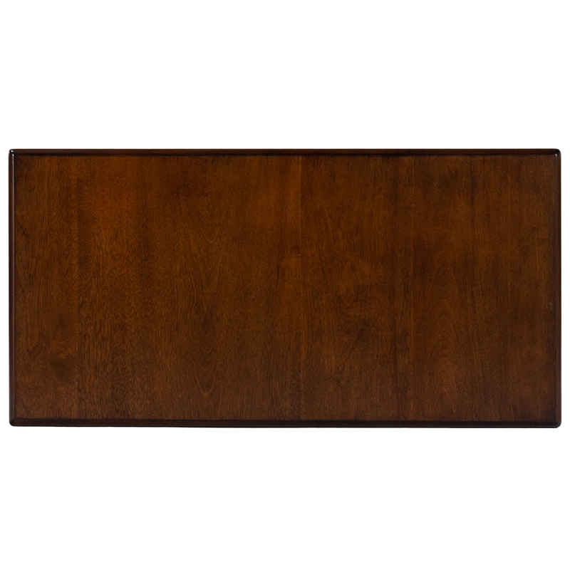 Beaumont Lane Rubberwood Brown Chairside Table Rectangular