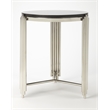 Beaumont Lane Stainless Steel Black End Table Square Granite 18