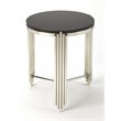 Beaumont Lane Stainless Steel Black End Table Square Granite 18