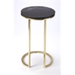 Beaumont Lane Metropolitan Living Marble and Metal Side Table in Brown