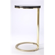 Beaumont Lane Metropolitan Living Marble and Metal Side Table in Brown