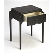 Beaumont Lane Rubberwood Black Nightstand Rectangular Antique Bronze Finish Unassembled