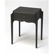 Beaumont Lane Rubberwood Black Nightstand Rectangular Antique Bronze Finish Unassembled