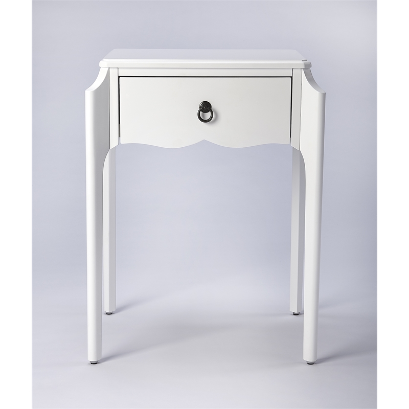 Beaumont Lane Metropolitan Living Glossy  Nightstand in White