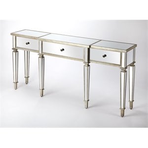 Beaumont Lane Mirror Glass Chrome Console Table Rectangular