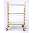 Beaumont Lane Metropolitan Living Polished Bar Cart in Gold