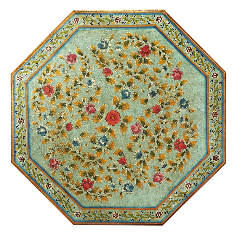Beaumont Lane Boho Chic Hand Painted Coffee Table in Espresso