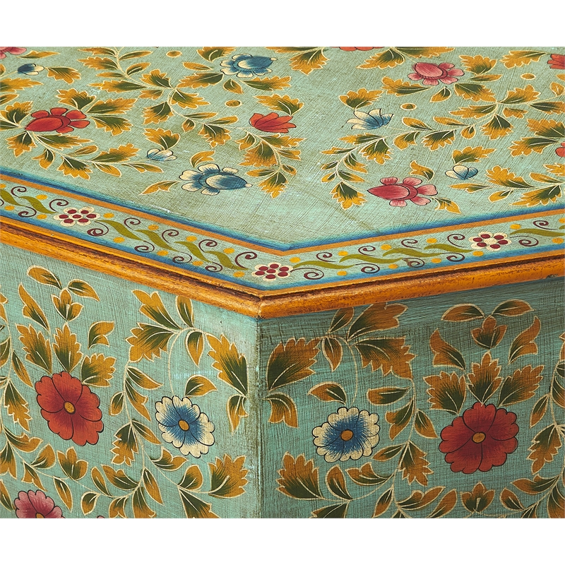 Beaumont Lane Boho Chic Hand Painted Coffee Table in Espresso