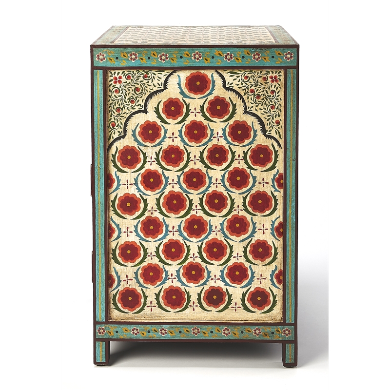 Beaumont Lane Boho Chic Hand Painted Chest in Brown