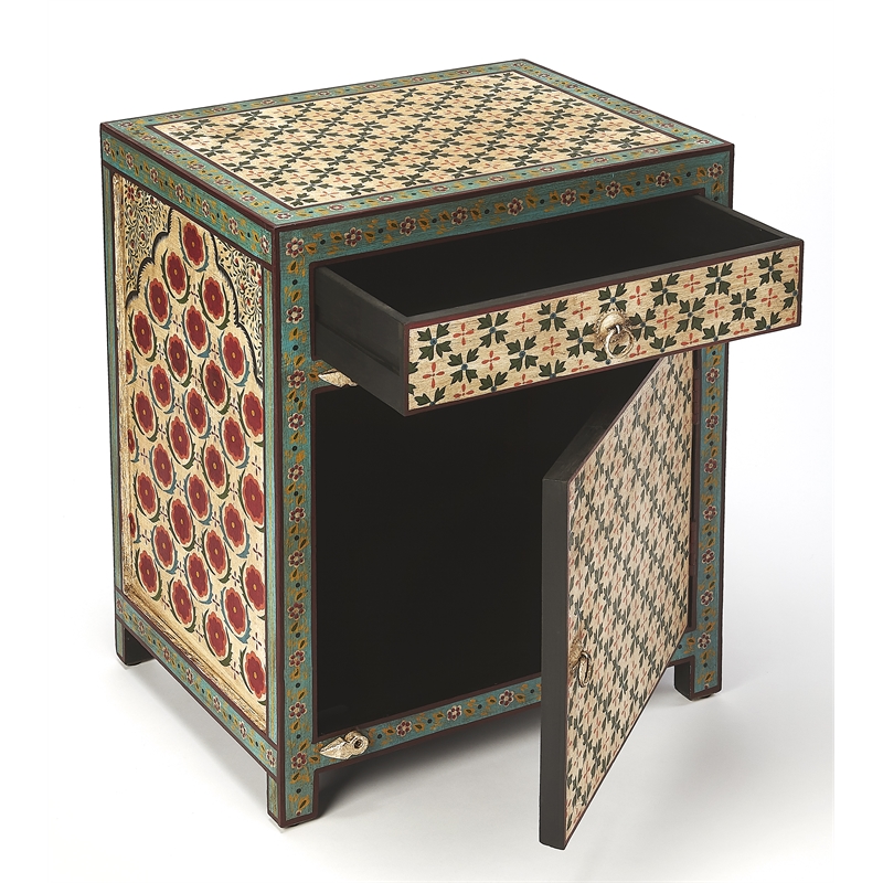 Beaumont Lane Boho Chic Hand Painted Chest in Brown