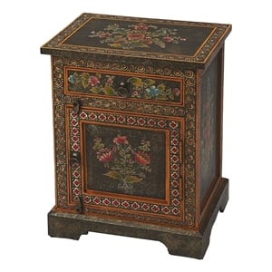 Beaumont Lane Meranti Wood Multi-Color Chest Rectangular Hand Painted 24&quotH Unassembled