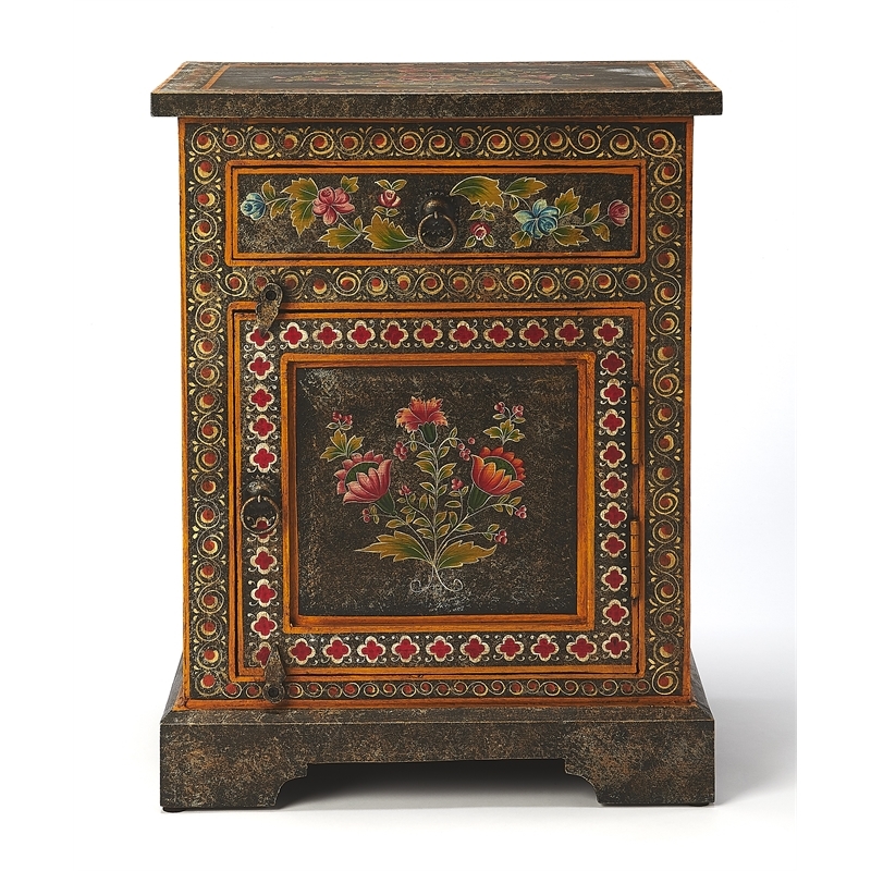 Beaumont Lane Meranti Wood Multi-Color Chest Rectangular Hand Painted 24