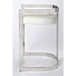 Beaumont Lane Metropolitan Living Faux Leather Counter Stool in Silver and White