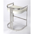 Beaumont Lane Metropolitan Living Faux Leather Counter Stool in Silver and White