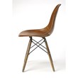 Beaumont Lane Rustic Industrial Leather Side Chair in Brown