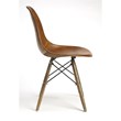 Beaumont Lane Rustic Industrial Leather Side Chair in Brown